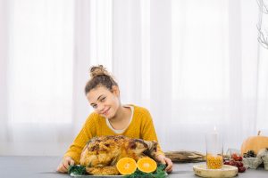 Lesbian Woman Celebrating Thanksgiving